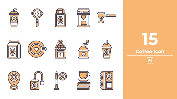 Videohive Coffee Icon After Effect Elements template preview