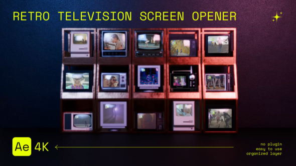 Videohive Retro Television Screen Opener Openers template preview