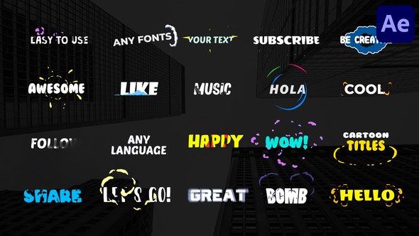 Videohive Cartoon Titles | After Effects 31020724 Titles template preview