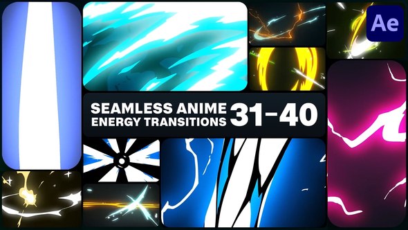Videohive Seamless Energy Anime Transitions for After Effects Elements template preview