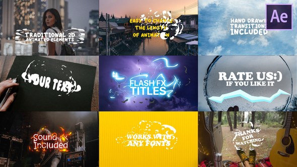 Videohive Cartoon Lyric Titles | After Effects Template Titles template preview