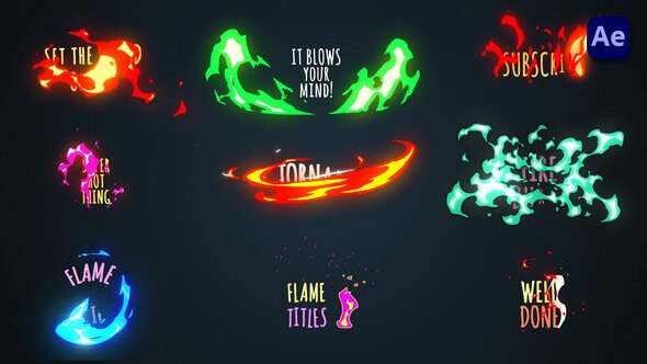 Videohive Cartoon Fire Titles [After Effects] Titles template preview