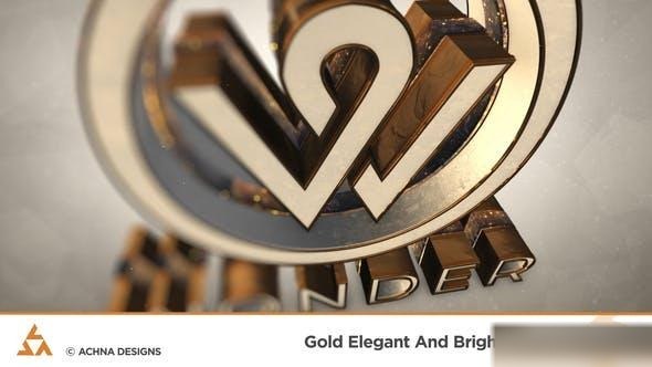 Videohive Gold Elegant And Bright Logo Reveal Logo Stings template preview