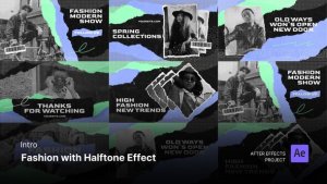 Videohive Intro/Opening - Fashion with Halftone Effect After Effects Project Files Openers template preview