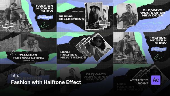 Videohive Intro/Opening - Fashion with Halftone Effect After Effects Project Files Openers template preview