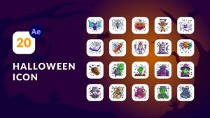 Videohive Halloween Animation Icons | After Effects Elements template preview