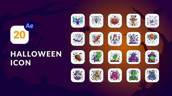 Videohive Halloween Animation Icons | After Effects Elements template preview