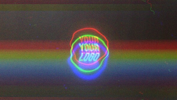 Glitchy Light Logo Mogrt Premiere Pro template preview