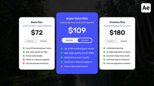 Videohive Pricing and Plans Elements template preview