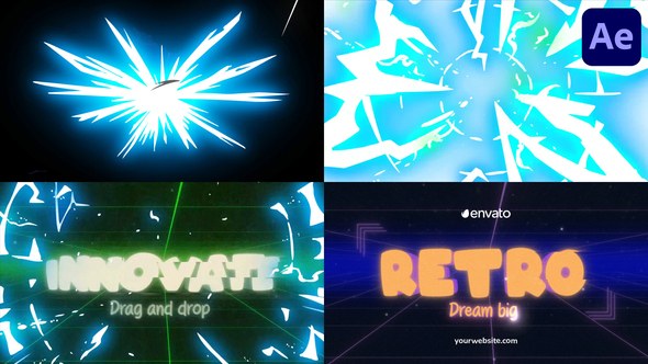 Videohive Retrowave Logo for After Effects Logo Stings template preview