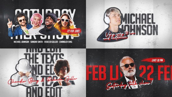 Videohive Grunge Podcast Intro Openers template preview