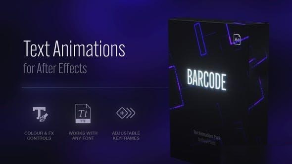 Videohive Text Animation Presets | Barcode Titles template preview