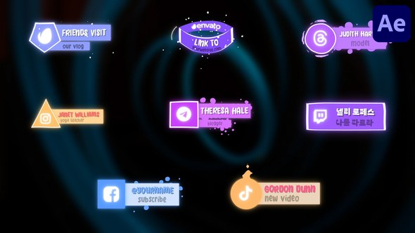 Videohive Social Media Liquid Lower Thirds for After Effects Elements template preview