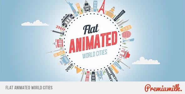 Videohive Flat Animated World Cities Openers template preview