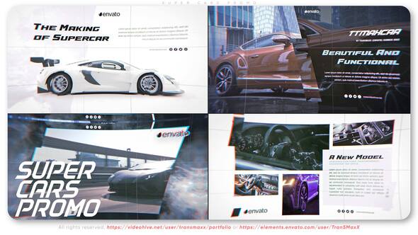 Videohive Super Cars Promo Video Displays template preview