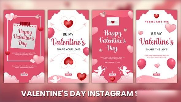 Videohive Valentines Day Greetings Instagram Story Elements template preview