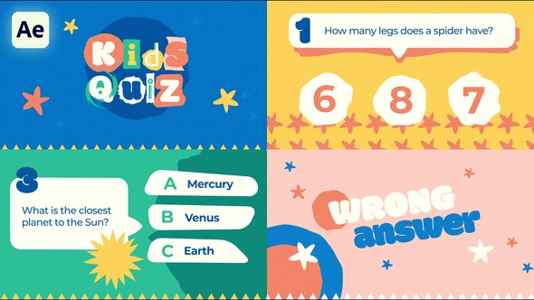 Videohive Kids Quiz Presentation 59415030 Openers template preview