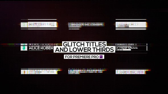 Glitch Titles and Lower Thirds for Premiere Pro Video Displays template preview