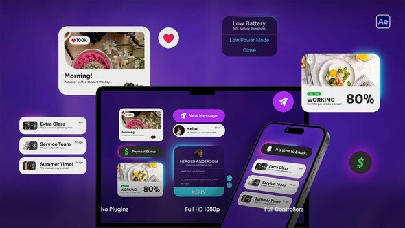 Videohive Notification UI Elements template preview