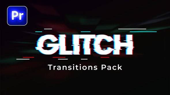 Glitch Transitions Pack 4k Premiere Pro template preview
