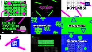 Videohive Typography Neon Animation | AE Titles template preview