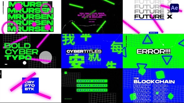 Videohive Typography Neon Animation | AE Titles template preview