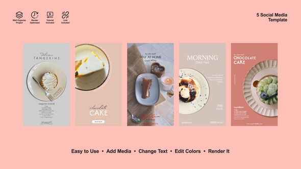 Videohive Cake Food Instagram Stories Product Promo template preview