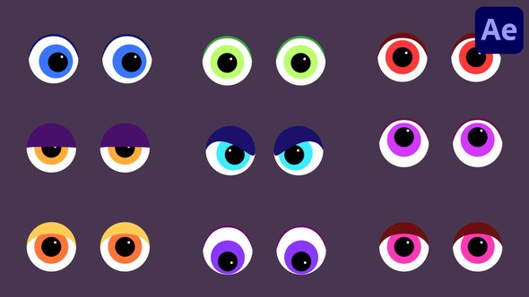 Videohive Cartoon Eyes Icons | After Effects Elements template preview