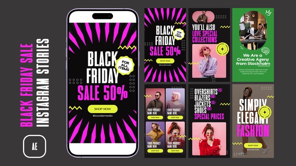 Videohive Black Friday Sale Instagram Stories 47611841 Product Promo template preview