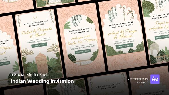 Videohive Social Media Reels - Indian Wedding Invitation After Effects Template Product Promo template preview
