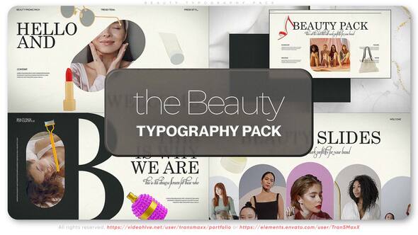Videohive Beauty Typography Pack Titles template preview