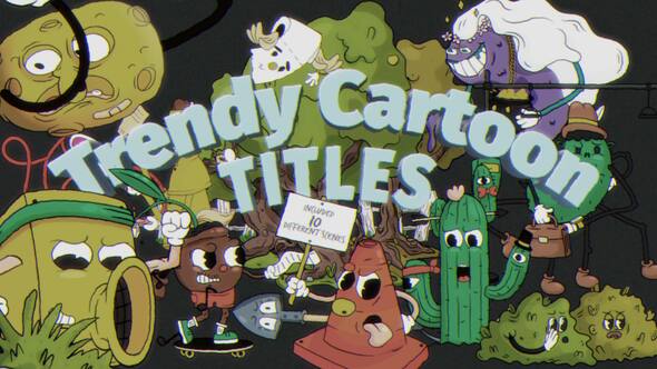 Videohive Trendy Cartoon Titles Titles template preview