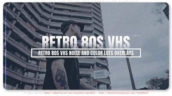 Videohive Retro 80s VHS Noise And Color Luts Overlays Elements template preview