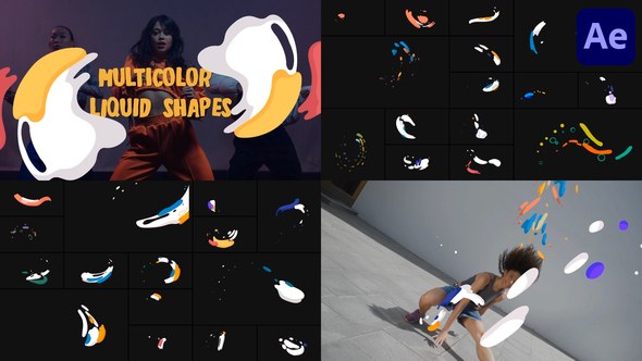 Videohive Multicolor Liquid Shapes for After Effects Elements template preview