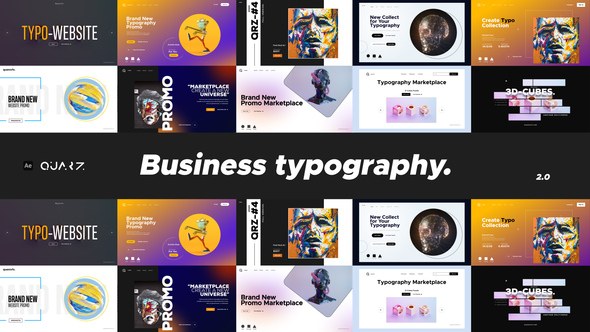Videohive Website Promo Typography v2 Video Displays template preview