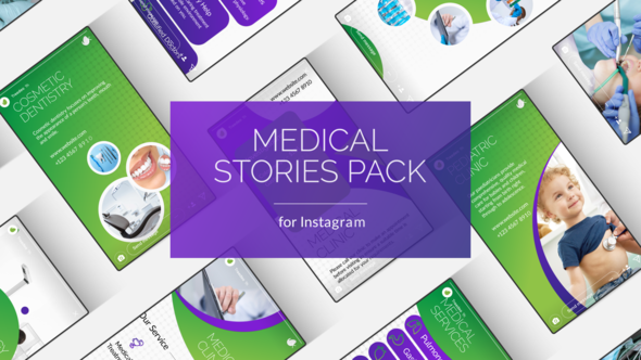 Videohive Medical Instagram Stories Posts Product Promo template preview