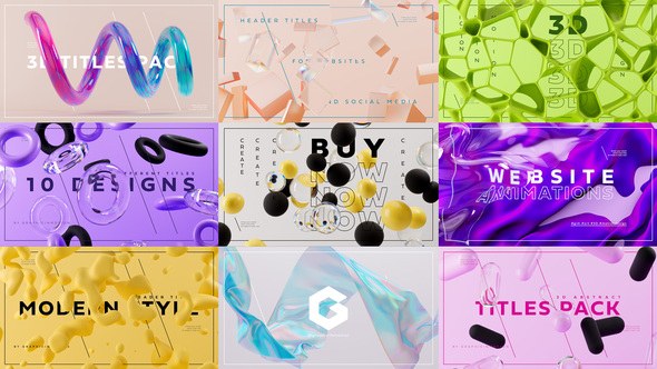 Videohive Abstract 3D Titles Pack Titles template preview