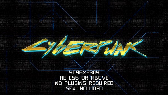 Videohive 4k Cyberpunk Logo Logo Stings template preview