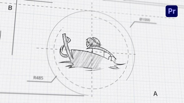 Technical Sketch Logo for Premiere Pro Premiere Pro template preview