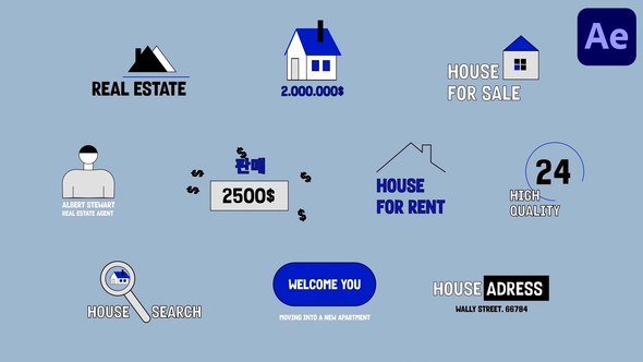 Videohive Real Estate Text Animations for After Effects Elements template preview