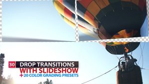 Drop Transitions Video Displays template preview