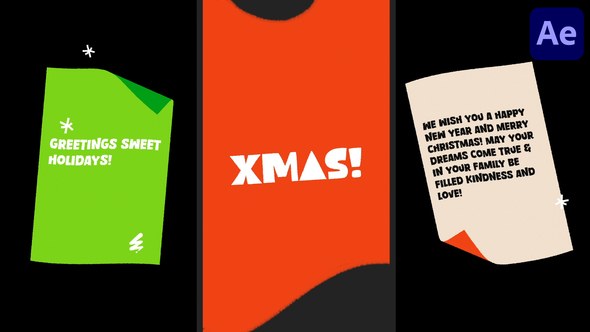 Videohive Vertical Xmas Greetings for After Effects Openers template preview