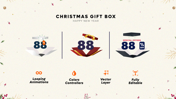 Videohive Merry Christmas Gift box Elements template preview