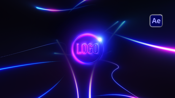 Videohive Neon Lines Logo Reveal Logo Stings template preview