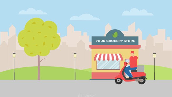 Videohive Online Grocery Delivery Product Promo template preview