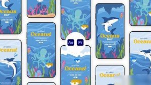 Videohive World Oceans Day Instagram Story Elements template preview
