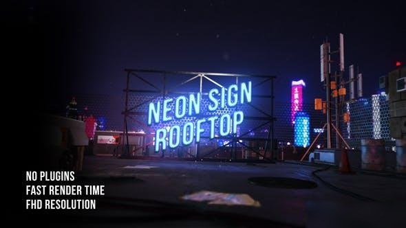 Videohive Neon Rooftop Logo Reveal Logo Stings template preview