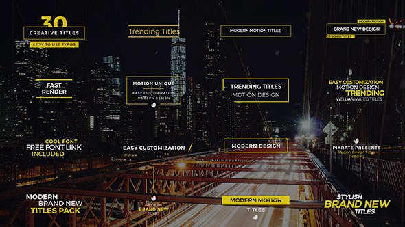30 Brand New Titles Video Displays template preview