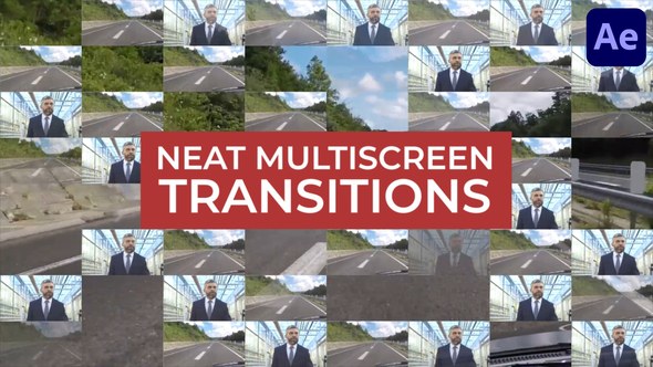 Videohive Neat Multiscreen Transitions for After Effects Elements template preview