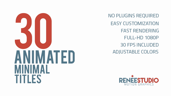 Videohive 30 Animated Minimal Titles Titles template preview